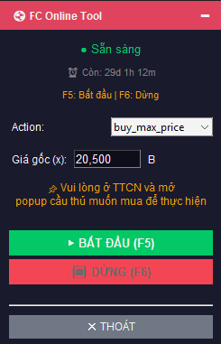 Giao diện chính FC Tool